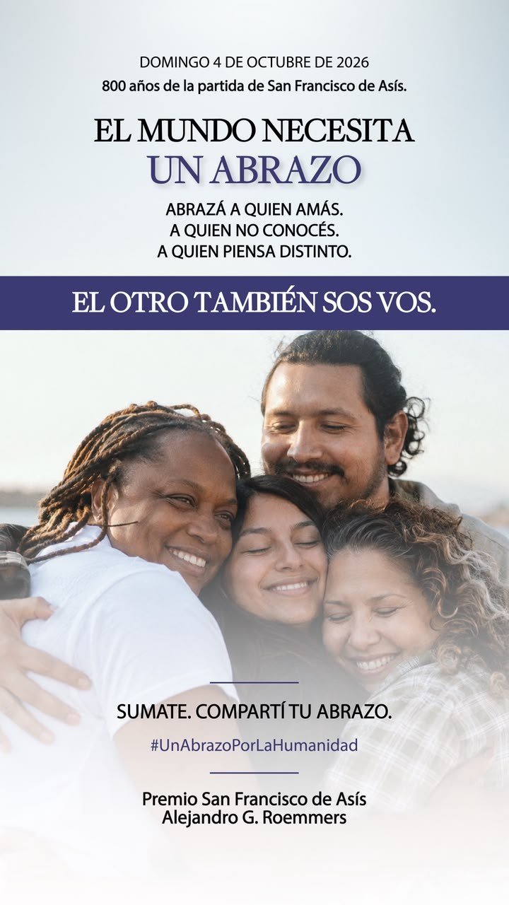 Afiche de la campaña «El mundo necesita un abrazo»